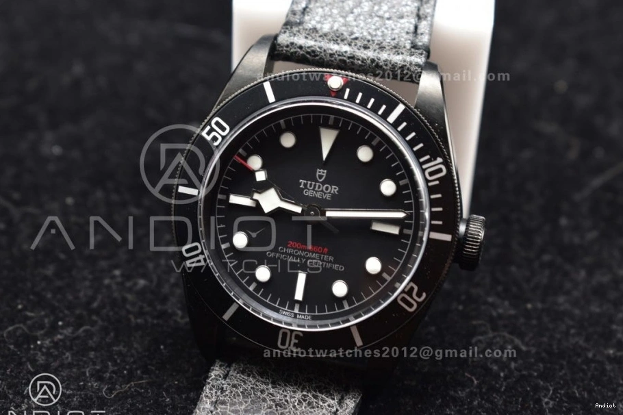 Strap Bay on Bezel DLC Best A2824 Edition Black Leather 1:1 ZF Dark V5 Heritage Distressed Black 0116